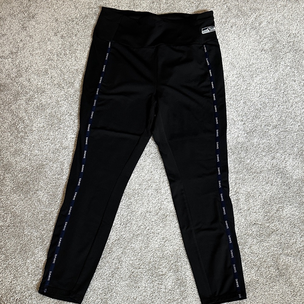 Seahawks Leggings with Logo and Side Stripe Details